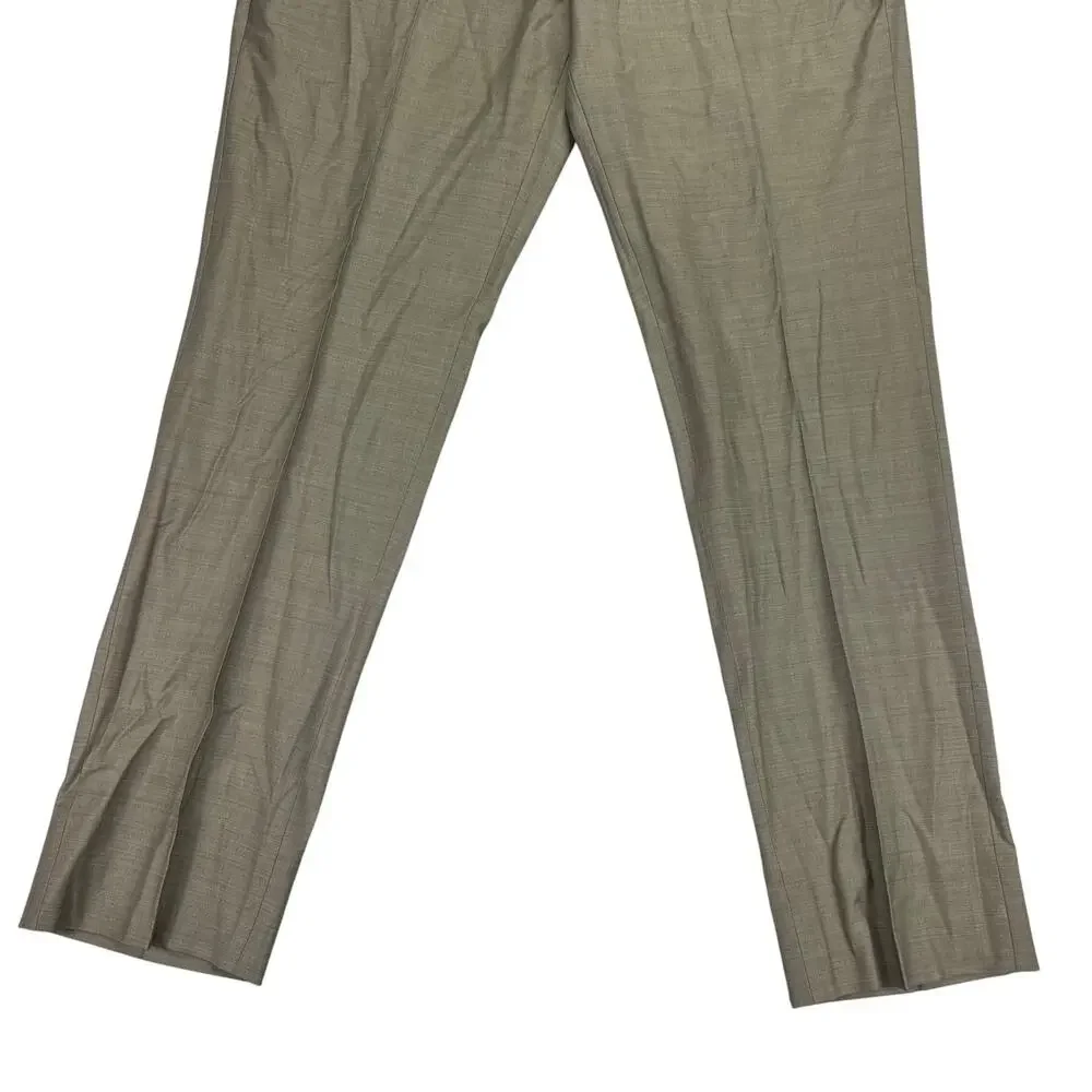 Brooks Brothers Mens Classic Fit Wool Blend Stretch Suit Pants Beige 34x32